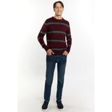 Mo - Jumper - Bordeaux - Gebreide Trui - Slim Fit - Ronde Hals