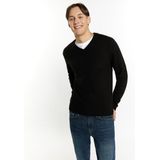 Mo - Jumper - Zwart - Heren - Ronde Hals - Geribde Manchetten