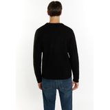 Mo - Jumper - Zwart - Heren - Ronde Hals - Geribde Manchetten