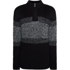 ICEBOUND - Jumper - Zwart - Sportief Breiwerk - Opstaande Kraag - Ritssluiting