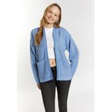 Mymo - Gebreid Vest - Hemelsblauw - Dames