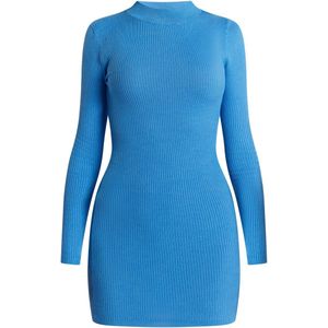 Mymo - Mini-gebreide Jurk - Hemelsblauw - Dames