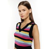 Mymo - Gebreide Trui - Zwart - Dames - Cropped Model