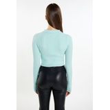 myMo - Kort Vest - Zwart - Viscosemix - Ribgebreide Look