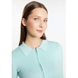 myMo - Kort Vest - Zwart - Viscosemix - Ribgebreide Look