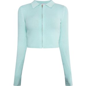 myMo - Kort Vest - Zwart - Viscosemix - Ribgebreide Look