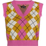 Mymo - Gebreide Trui - Roze Geel Veelkleurig - Dames