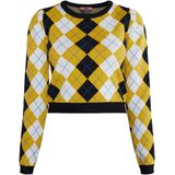 Mymo - Vest - Zwart - Dames - Viscosemix - Schots Argyle-patroon