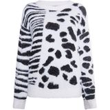 myMo - Gebreide Trui - Dierenpatroonmix - Zacht Franjegaren