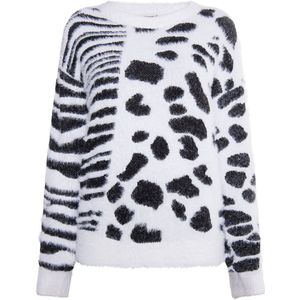 myMo - Gebreide Trui - Dierenpatroonmix - Zacht Franjegaren