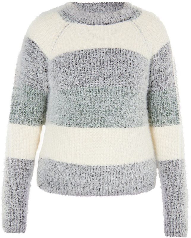 myMo - ROCKS - Trui - Crème / Grijs - Lange Mouw - Ronde Hals