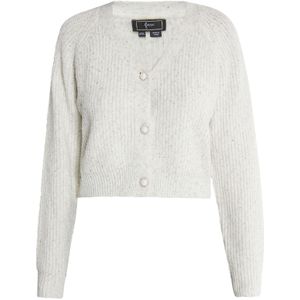 faina Gebreid vest  wit gemêleerd