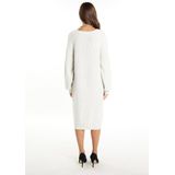 Faina - Gebreide Jurk - Wit Gemêleerd - 3/4 Lengte - Losse Pasvorm