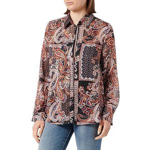 Sidona Damesblouse, Zwart meerkleurig., S