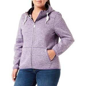 Yuka Dames gebreide fleecejas 16331338, paars melange, XL, lila, gemêleerd, XL