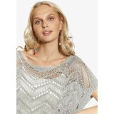 IZIA - Trui - Grijs - Effen - Kwartmouw - Normale Pasvorm