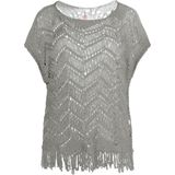 IZIA - Trui - Grijs - Effen - Kwartmouw - Normale Pasvorm