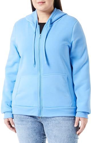 Mymo Athlsr Elegante dameshoodie met ritssluiting van zacht polyester, blauw, maat XL, lichtblauw, XL, Lichtblauw