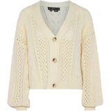 Faina - Gebreid Vest - Beige - Losse Pasvorm - V-hals