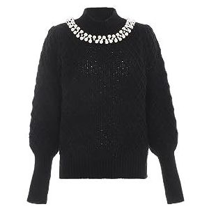 faina Trui  zwart / parelwit