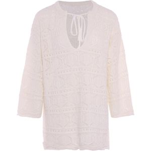 faina - Trui - Wolwit - Lange Mouw - Effen