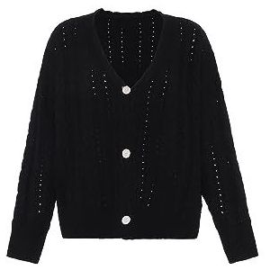 faina Gebreid vest  zwart