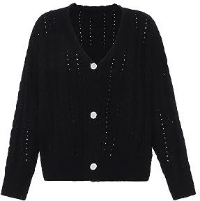 faina Gebreid vest  zwart