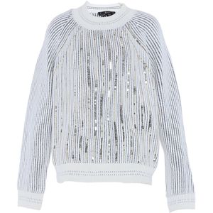 faina - Trui - Zilver / Wolwit - Lange Mouw - Normale Pasvorm