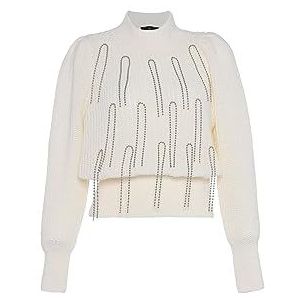 faina Trui  zilvergrijs / wolwit