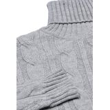 myMo - Coltrui - Licht Grijs Melange - Zachte Garenmix - Klassiek Kabelpatroon