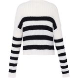Mymo - Gebreide Trui - Wit Zwart - Dames - Pullover