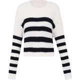 Mymo - Gebreide Trui - Wit Zwart - Dames - Pullover