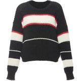 Mymo - Jumper - Zwart - Gebroken Wit Koraal - Pullover Trui