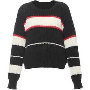 Mymo - Jumper - Zwart - Gebroken Wit Koraal - Pullover Trui
