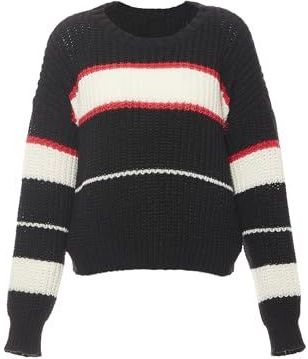 Mymo - Jumper - Zwart - Gebroken Wit Koraal - Pullover Trui