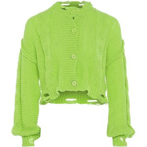 MYMO Gebreid vest  limoen