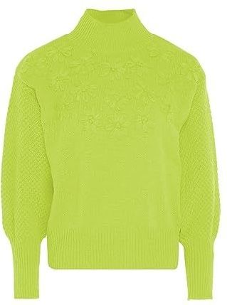 myMo - Trui - Groente - Geborduurd - Lantaarnmouwen - Pullover