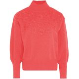 Mymo - Trui - Koraal - Met Bloemenborduursel - Pullover