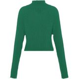 MYMO - Gebreid Vest - Groen - Slanke Pasvorm - Lange Mouw