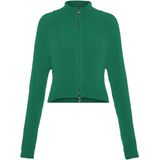 MYMO - Gebreid Vest - Groen - Slanke Pasvorm - Lange Mouw