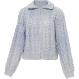 Mymo - Vest - Blauw - Kabelgebreid - Dames