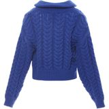 Mymo - Vest - Koning Blauw - Kabelgebreid - Tweewegritssluiting