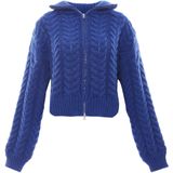 Mymo - Vest - Koning Blauw - Kabelgebreid - Tweewegritssluiting