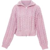 Mymo - Vest - Roze - Kabelgebreid - Dames