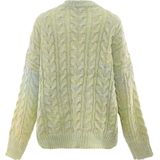 Mymo - Vest - LIME MUNT - Dames - Kabelgebreid - Tweewegritssluiting