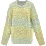 Mymo - Vest - LIME MUNT - Dames - Kabelgebreid - Tweewegritssluiting