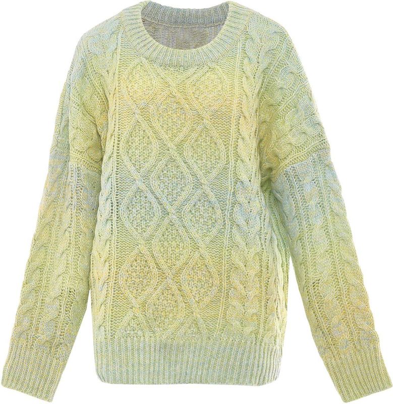 Mymo - Vest - LIME MUNT - Dames - Kabelgebreid - Tweewegritssluiting