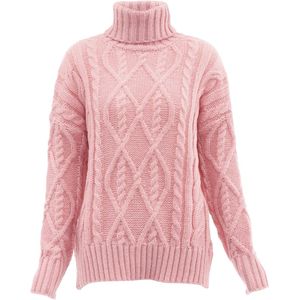 Mymo - Trui met Coltrui - Roze - Pullover