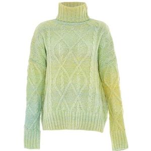 Mymo - Trui - Lime Munt - Dames - Grofgebreid - Casual Snit