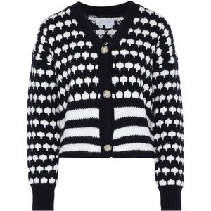 BLONDA Gebreid vest  zwart / offwhite